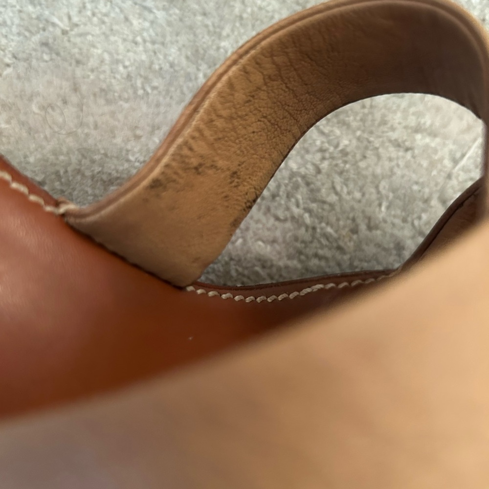 Yves Saint Laurent Tan Leather Heels with Cross-Strap Design - Picture 10 of 15